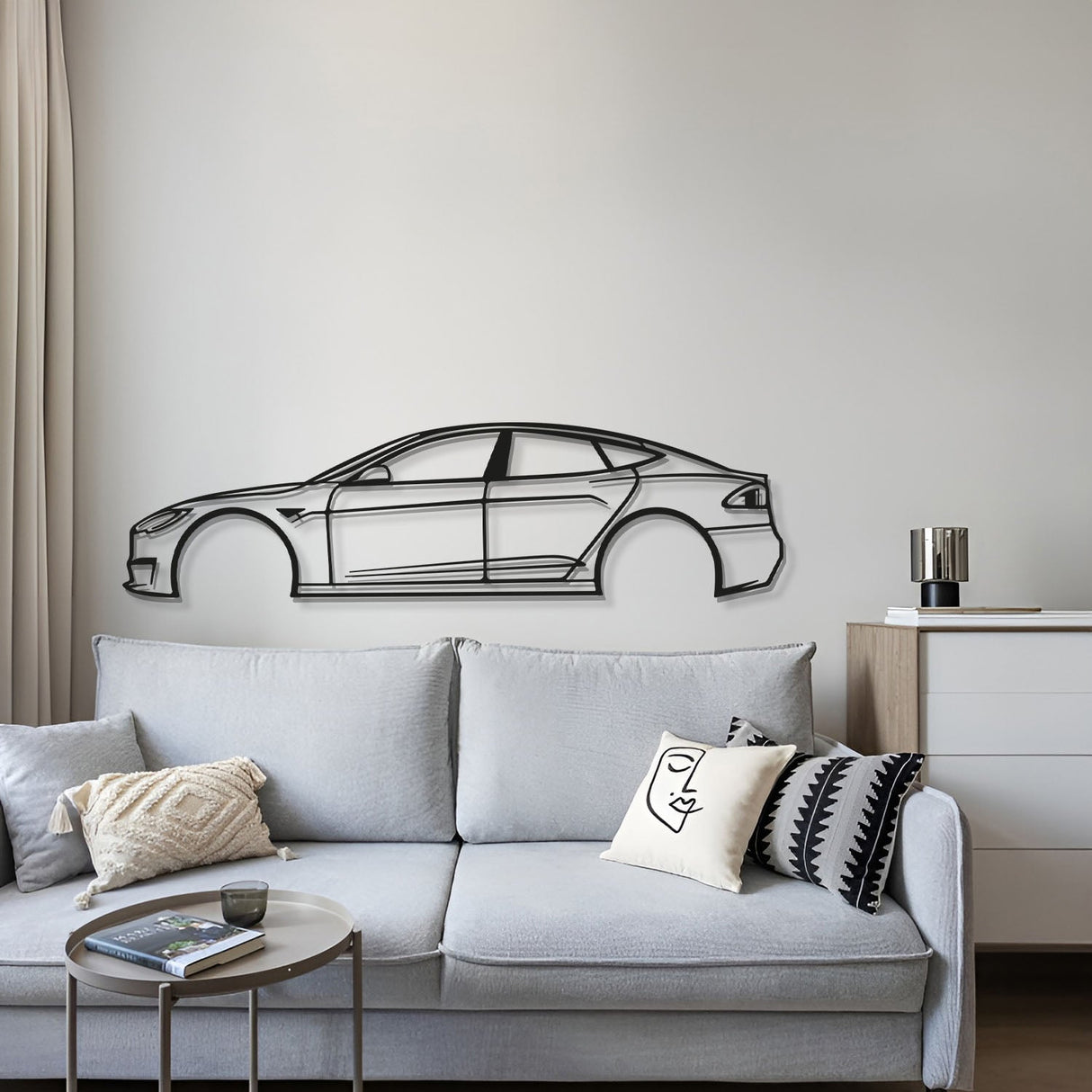 2022 Model S Metal Car Wall Art - MT0797