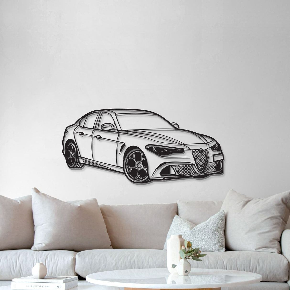 2023 Giulia Quadrifoglio 100th Anniversary Perspective Metal Car Wall Art - MT1206