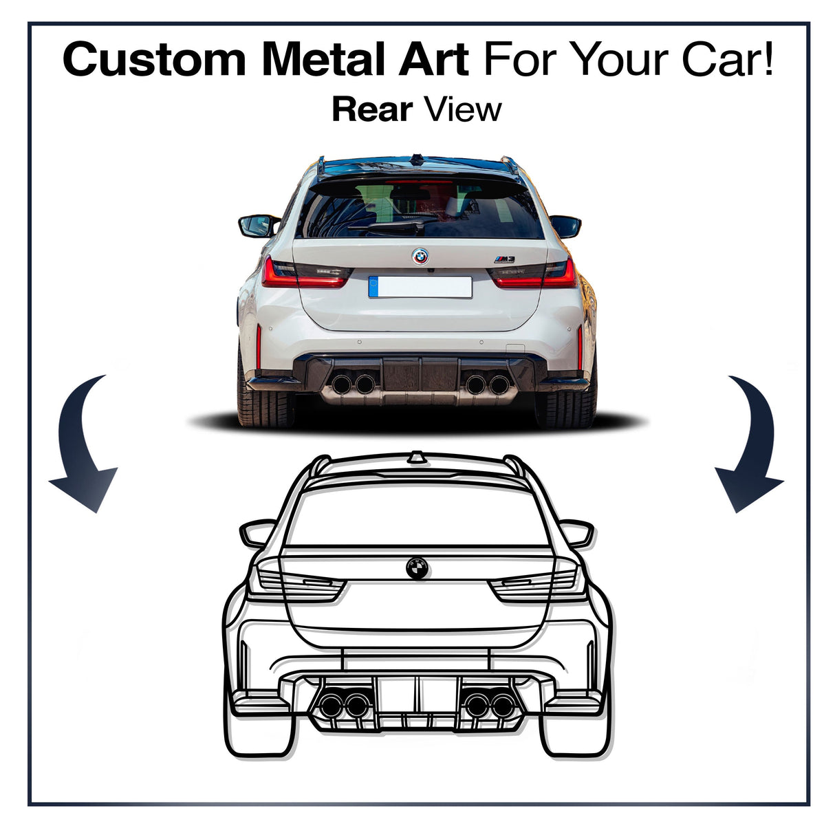 Your Personalized Car Rear View Metal Wall Art - MT1381