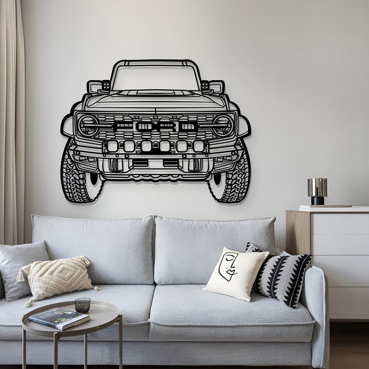 2023 Bronco Raptor Front View Metal Car Wall Art - MT1353