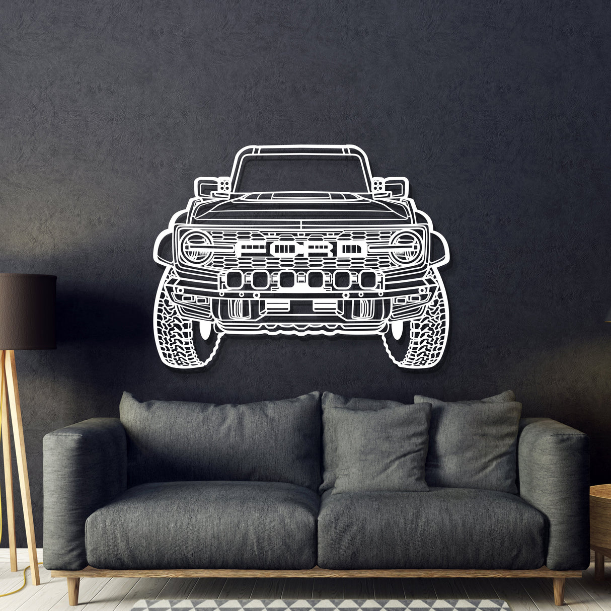 2023 Bronco Raptor Front View Metal Car Wall Art - MT1353