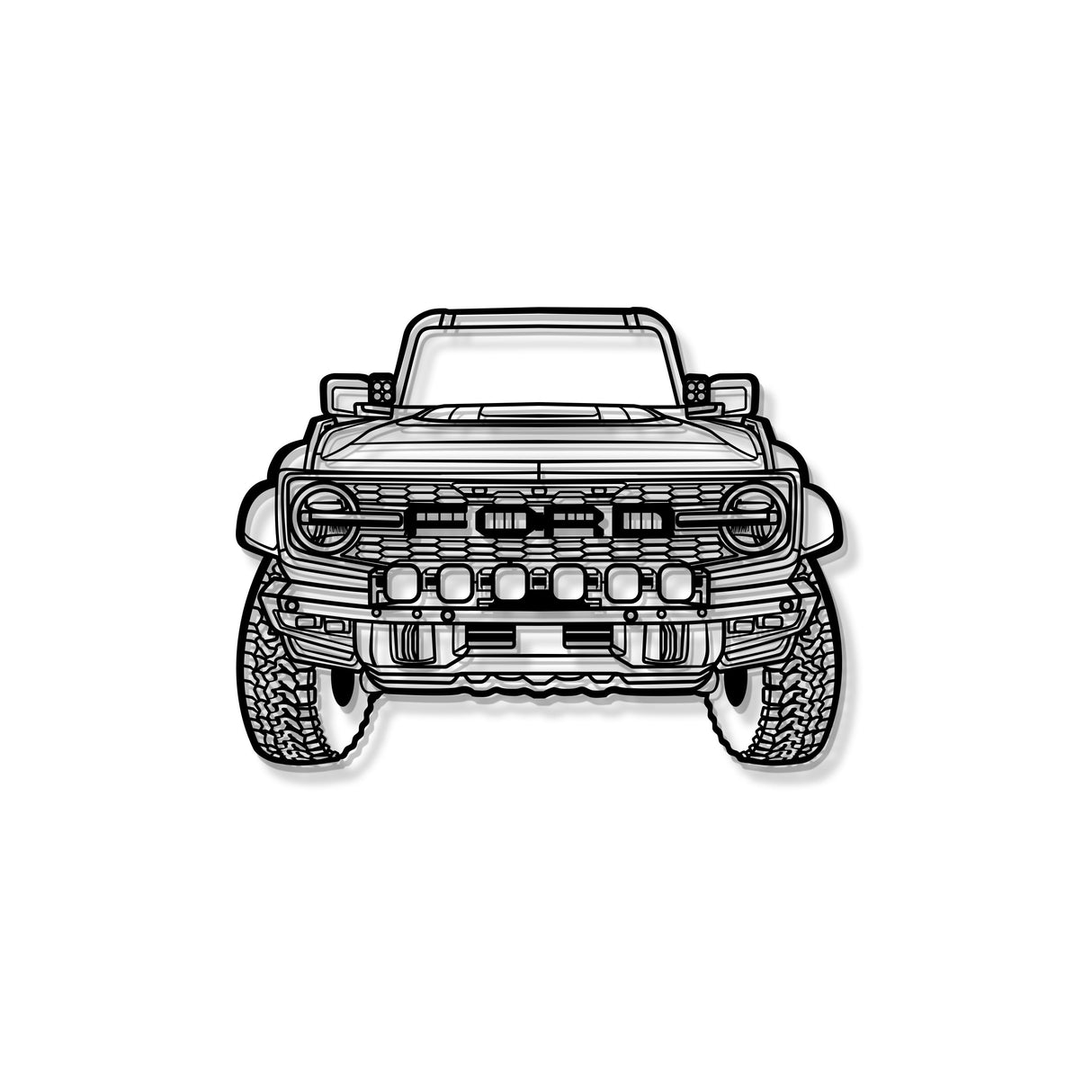 2023 Bronco Raptor Front View Metal Car Wall Art - MT1353