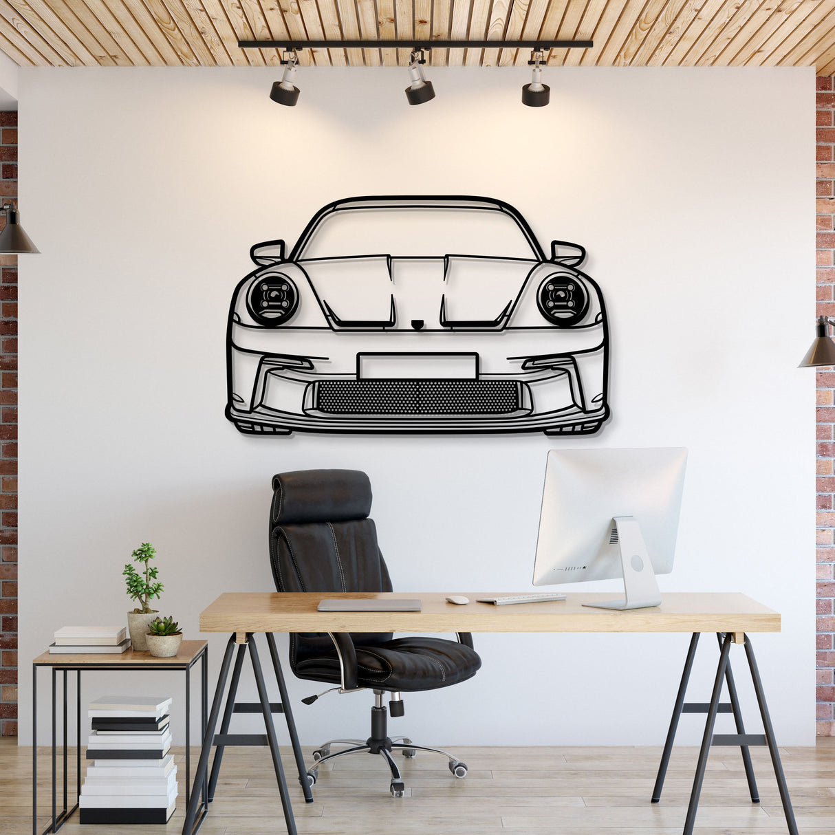 2023 911 GT3 Front View Metal Car Wall Art - MT1371