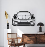 2023 911 GT3 Front View Metal Car Wall Art - MT1371