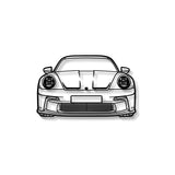 2023 911 GT3 Front View Metal Car Wall Art - MT1371