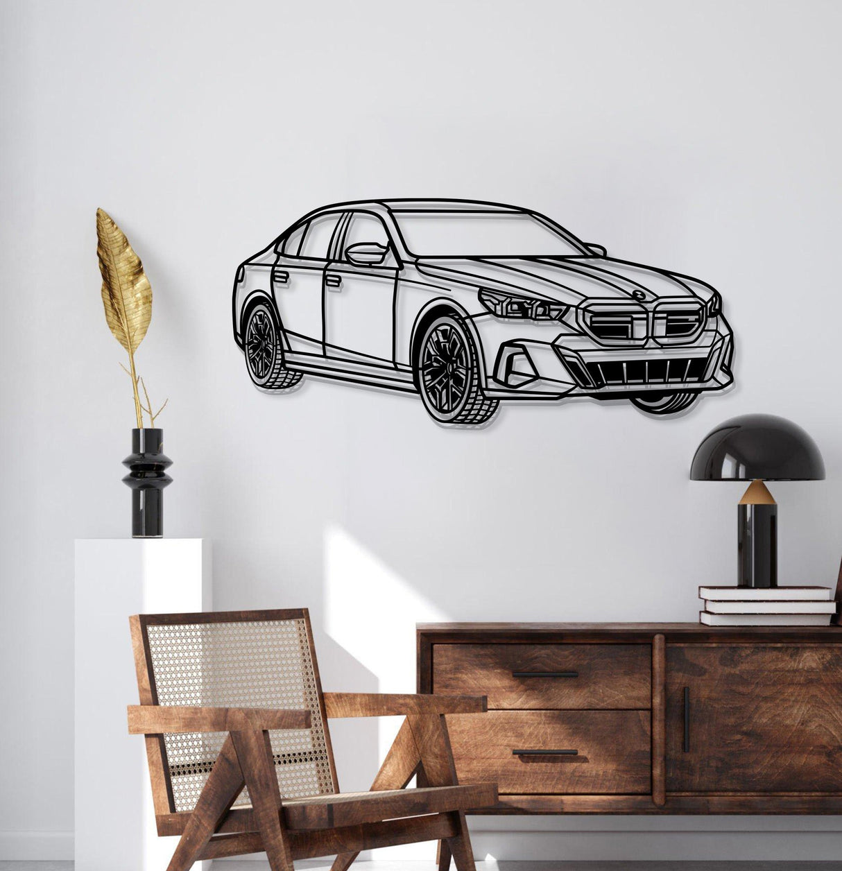 2024 5ER Limousine Perspective Metal Car Wall Art - MT1242