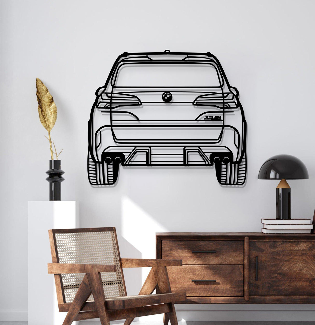 2024 X5M Competition Back View Metal Car Wall Art - MT1328