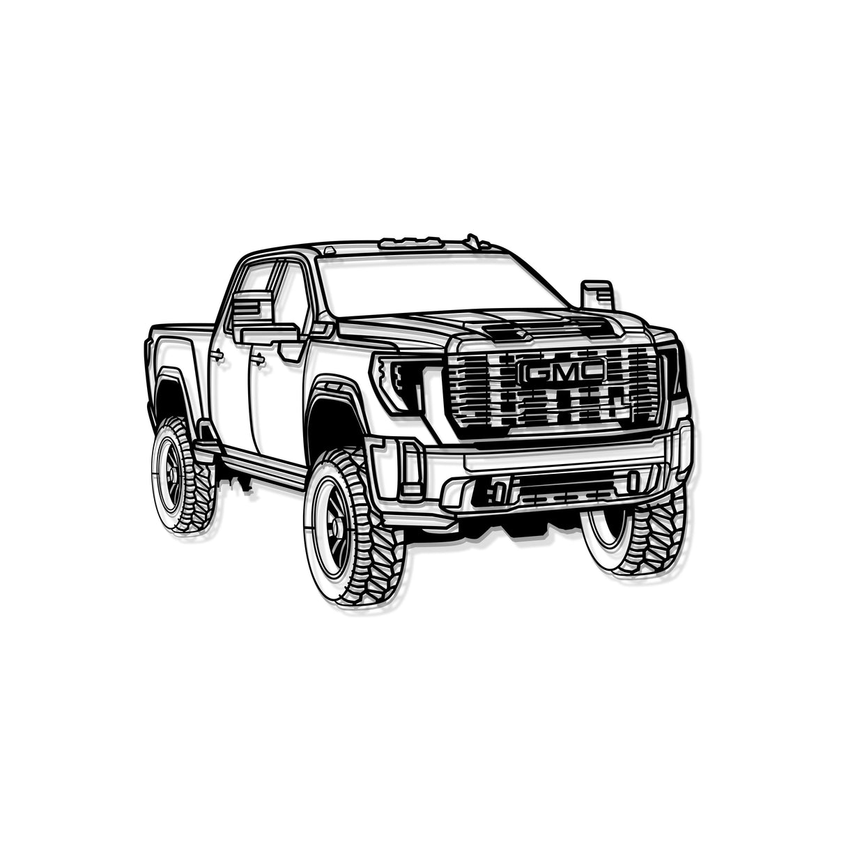 2024 Sierra 2500 Denali Perspective Metal Car Wall Art - MT1273