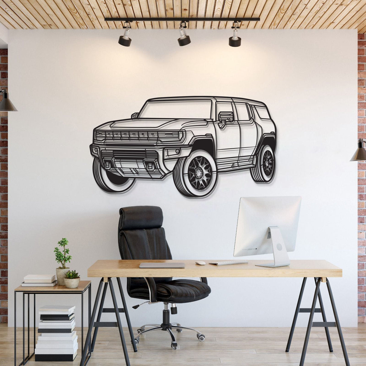 Hummer Perspective Metal Car Wall Art - MT1210