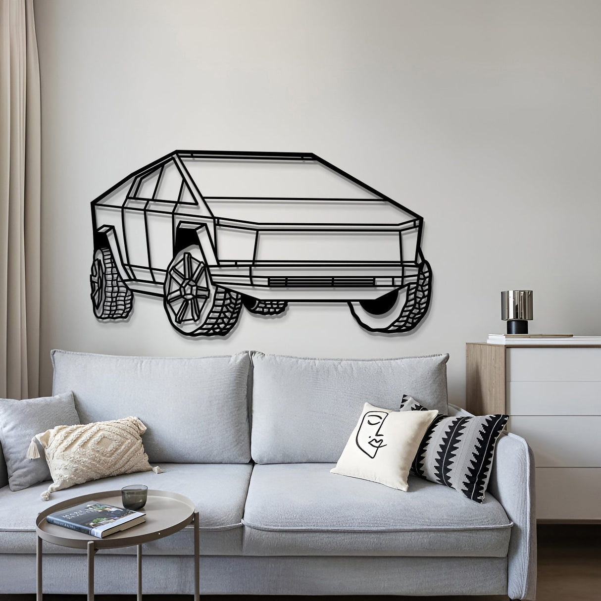 2025 Cybertruck Perspective Metal Car Wall Art - MT1191