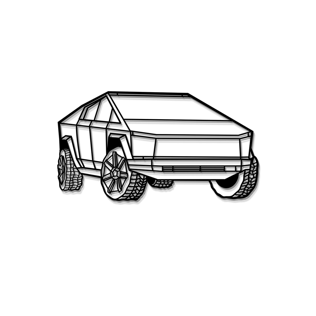 2025 Cybertruck Perspective Metal Car Wall Art - MT1191