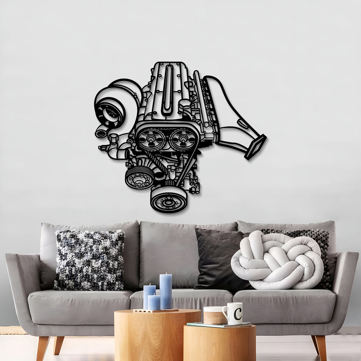 2JZ Metal Engine Block Wall Art - MTEB-0001