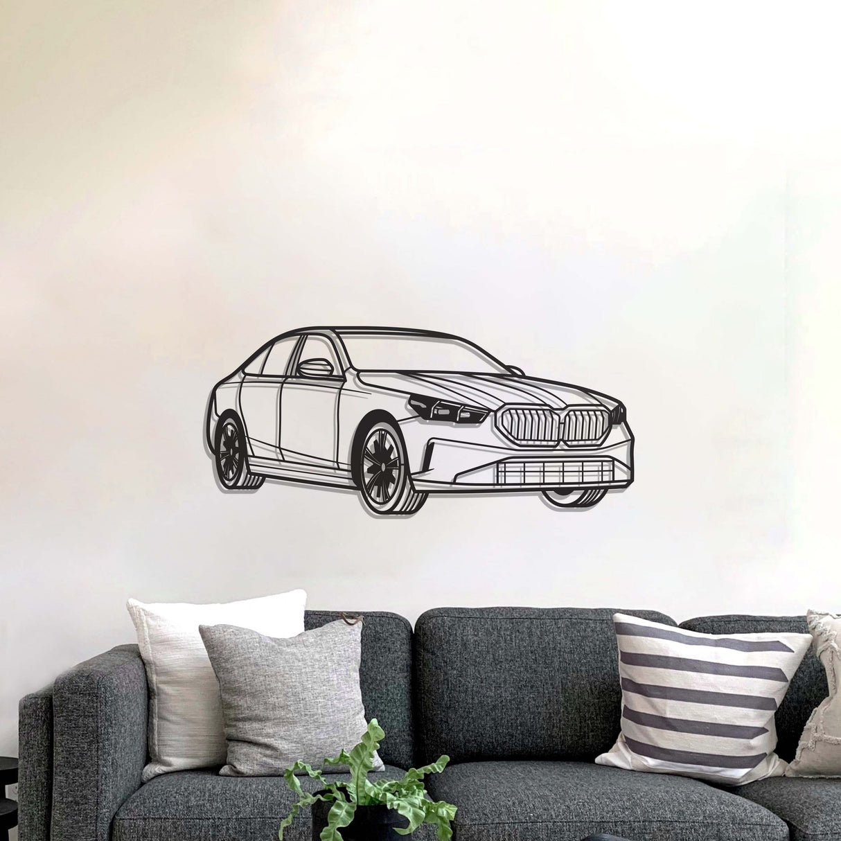 2024 530E Sedan Perspective Metal Car Wall Art - MT1223