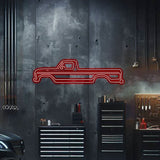 1975 F-150 Metal Neon Car Wall Art - MTN0004