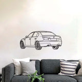 E60 Back View Perspective Metal Car Wall Art - MT1228