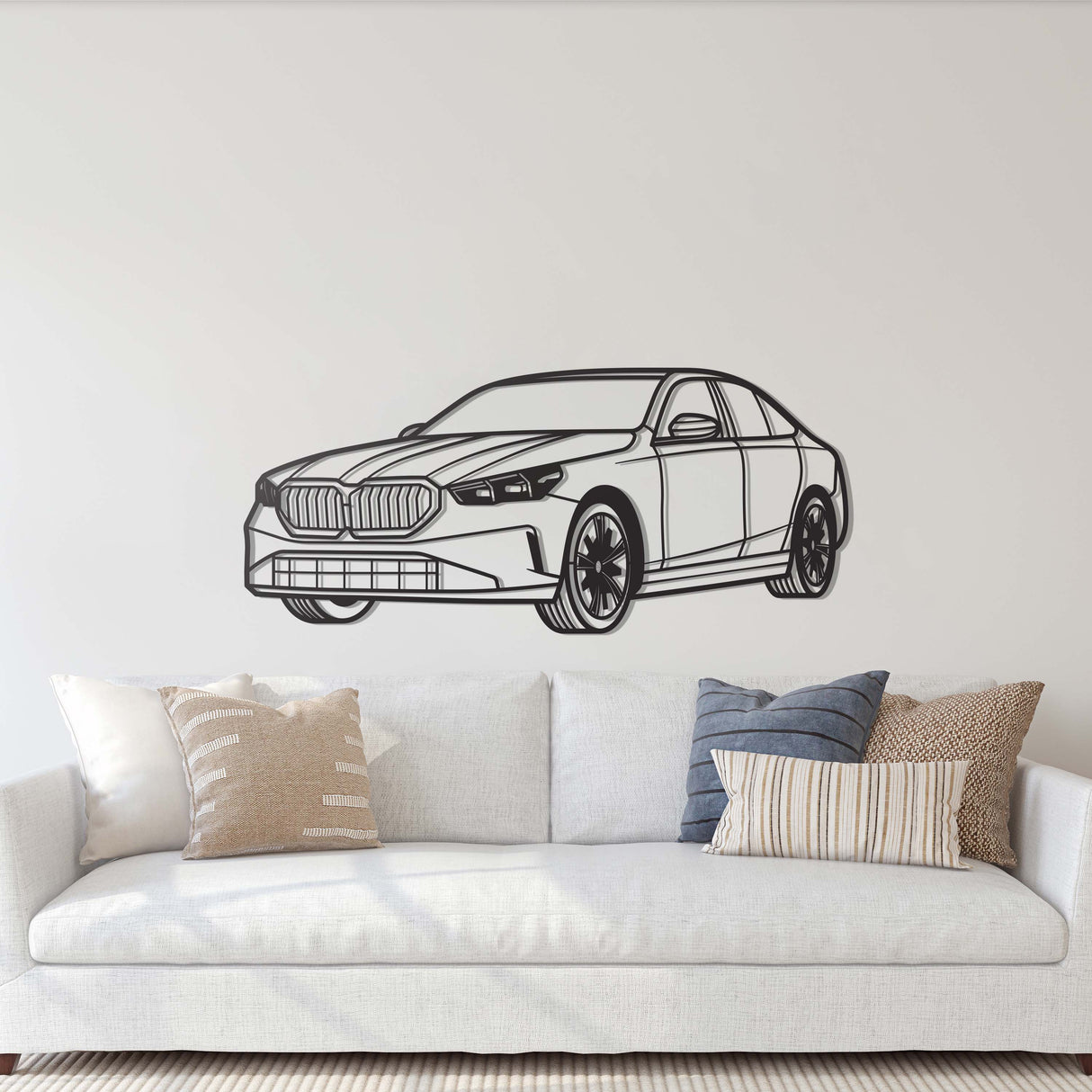 2024 530E Sedan Perspective Metal Car Wall Art - MT1223