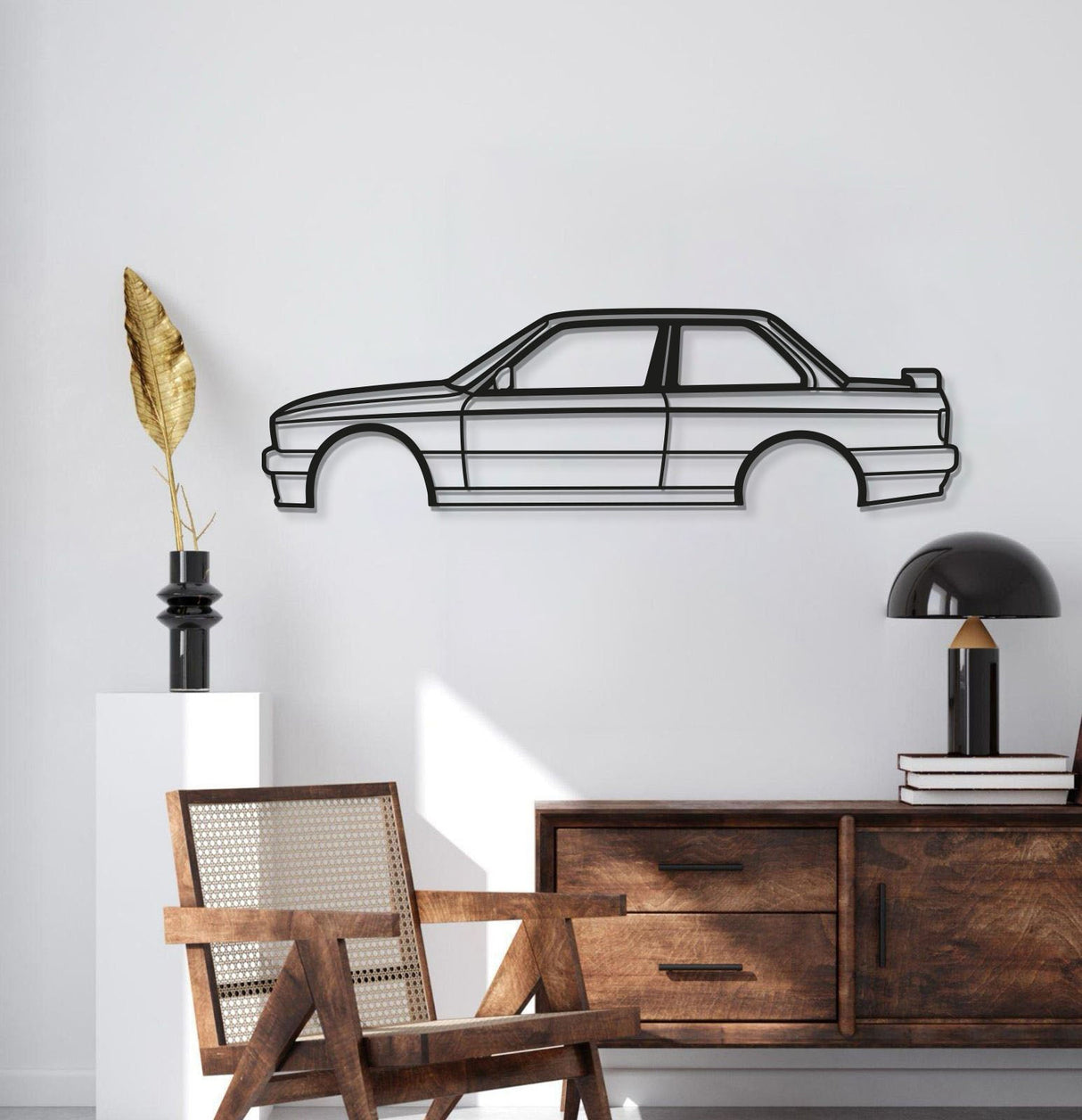 E30 M Tech II Coupe Metal Car Wall Art - MT0933