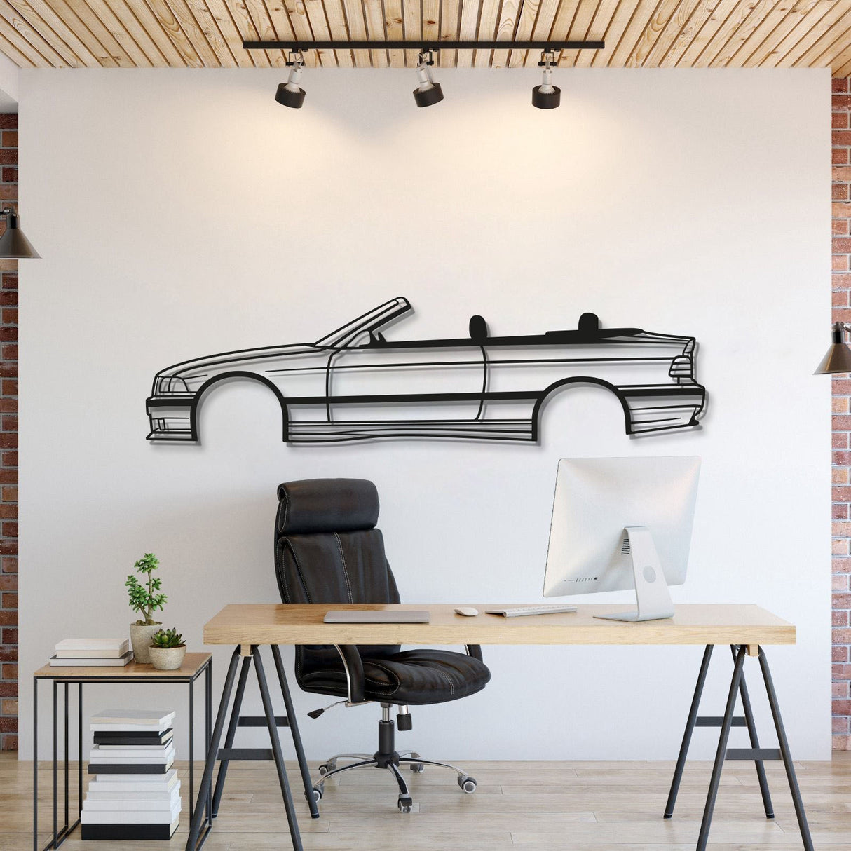 E36 CABRIO OPEN TOP Metal Car Wall Art - MT0941