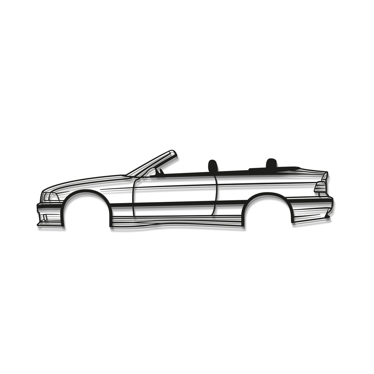 E36 CABRIO OPEN TOP Metal Car Wall Art - MT0941