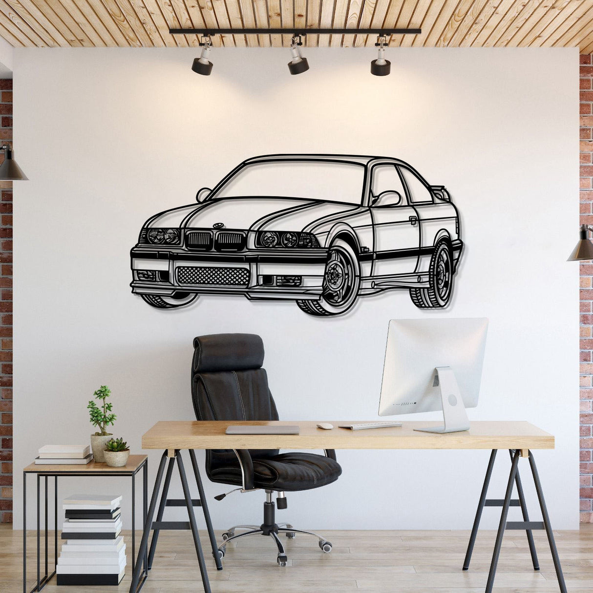 E36 Perspective Metal Car Wall Art - MT0431