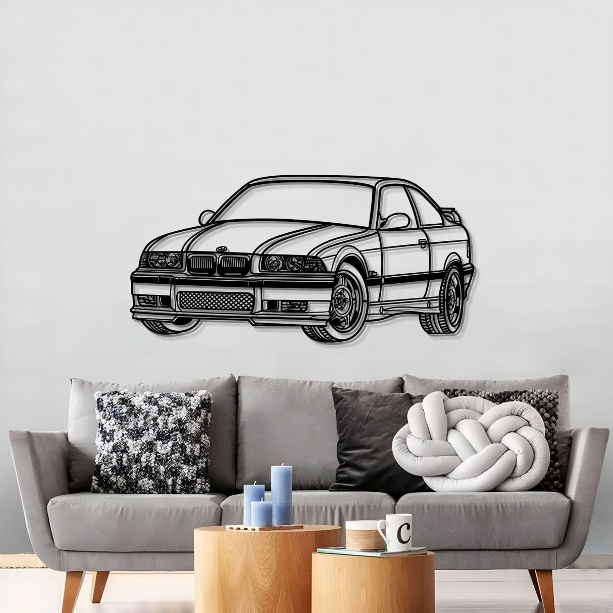 E36 Perspective Metal Car Wall Art - MT0431