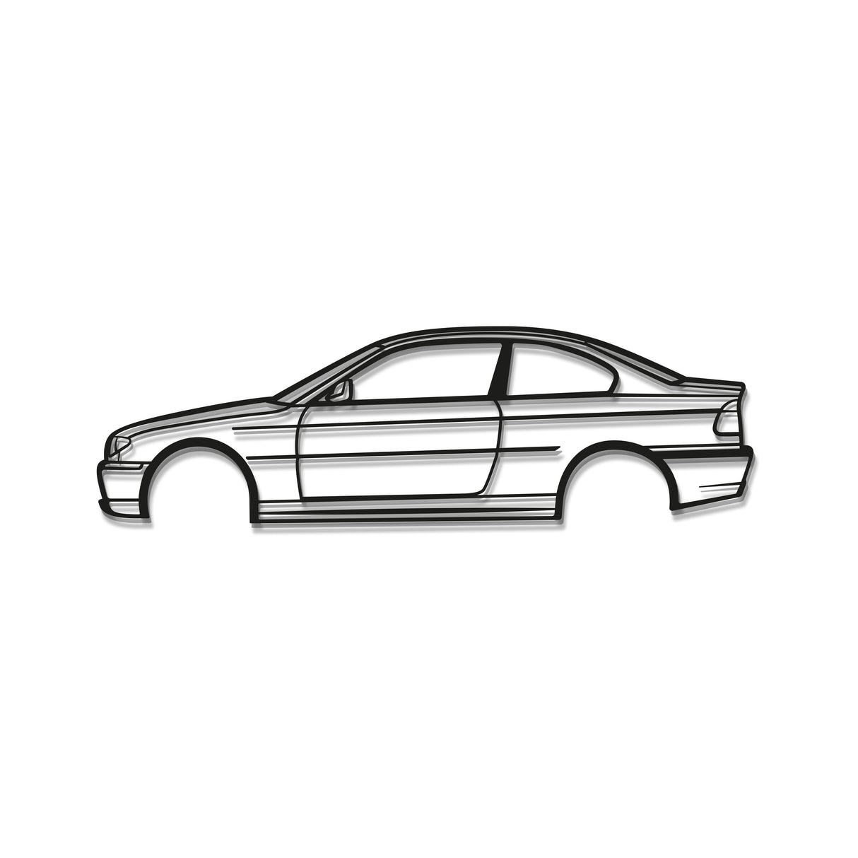 E46 Coupe Facelift Metal Car Wall Art - MT0954