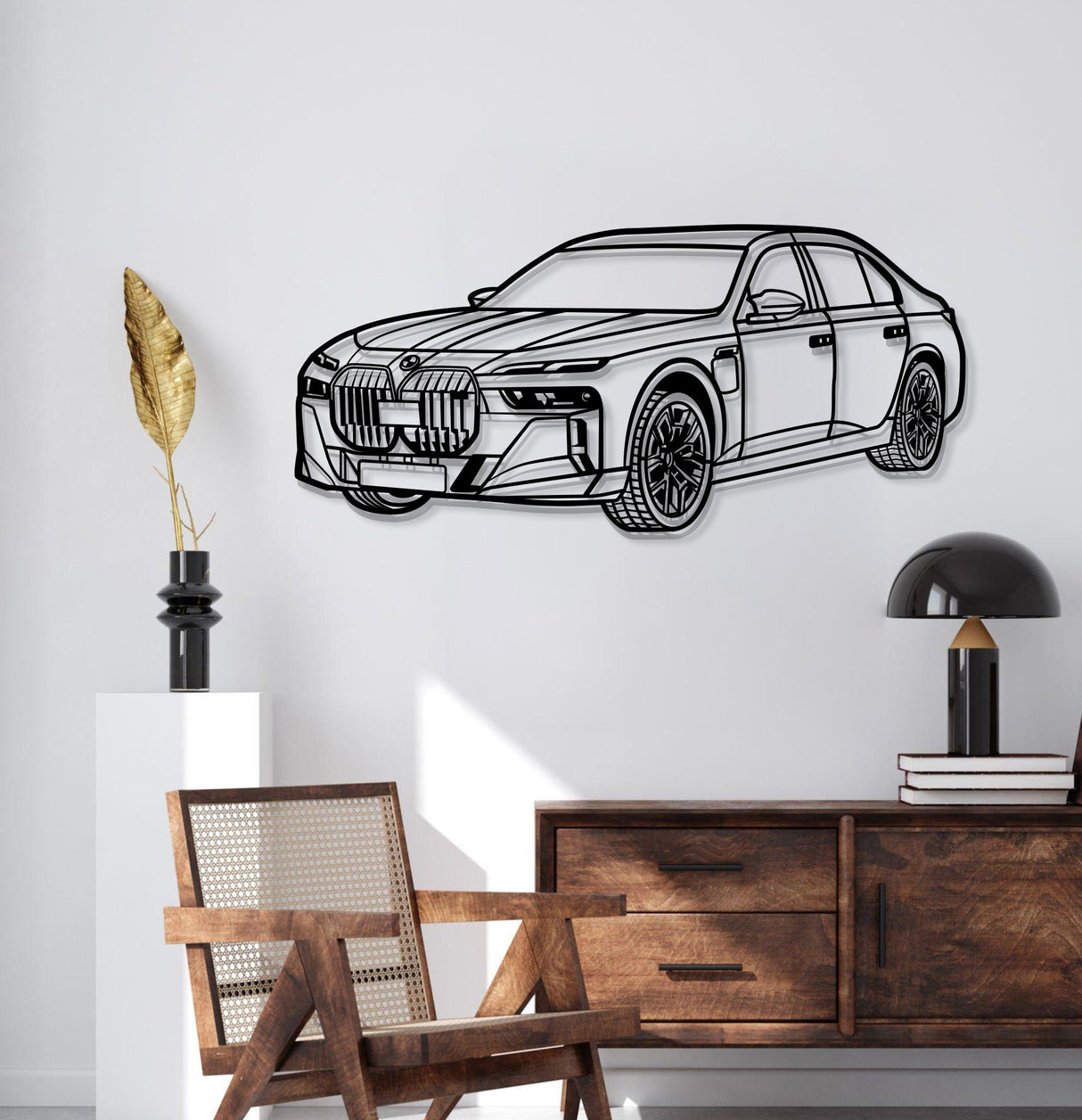 M760 XDrive Limousine Perspective Metal Car Wall Art - MT1244