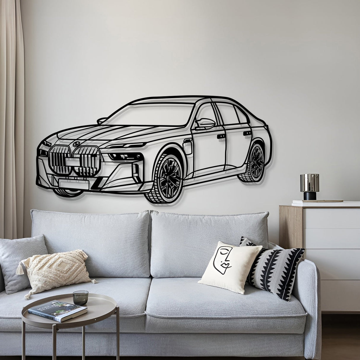 M760 XDrive Limousine Perspective Metal Car Wall Art - MT1264