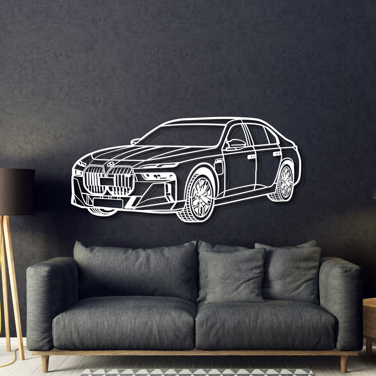 M760 XDrive Limousine Perspective Metal Car Wall Art - MT1244