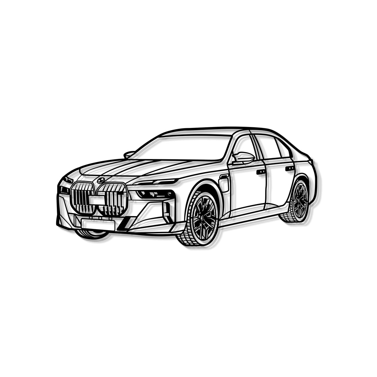 M760 XDrive Limousine Perspective Metal Car Wall Art - MT1264