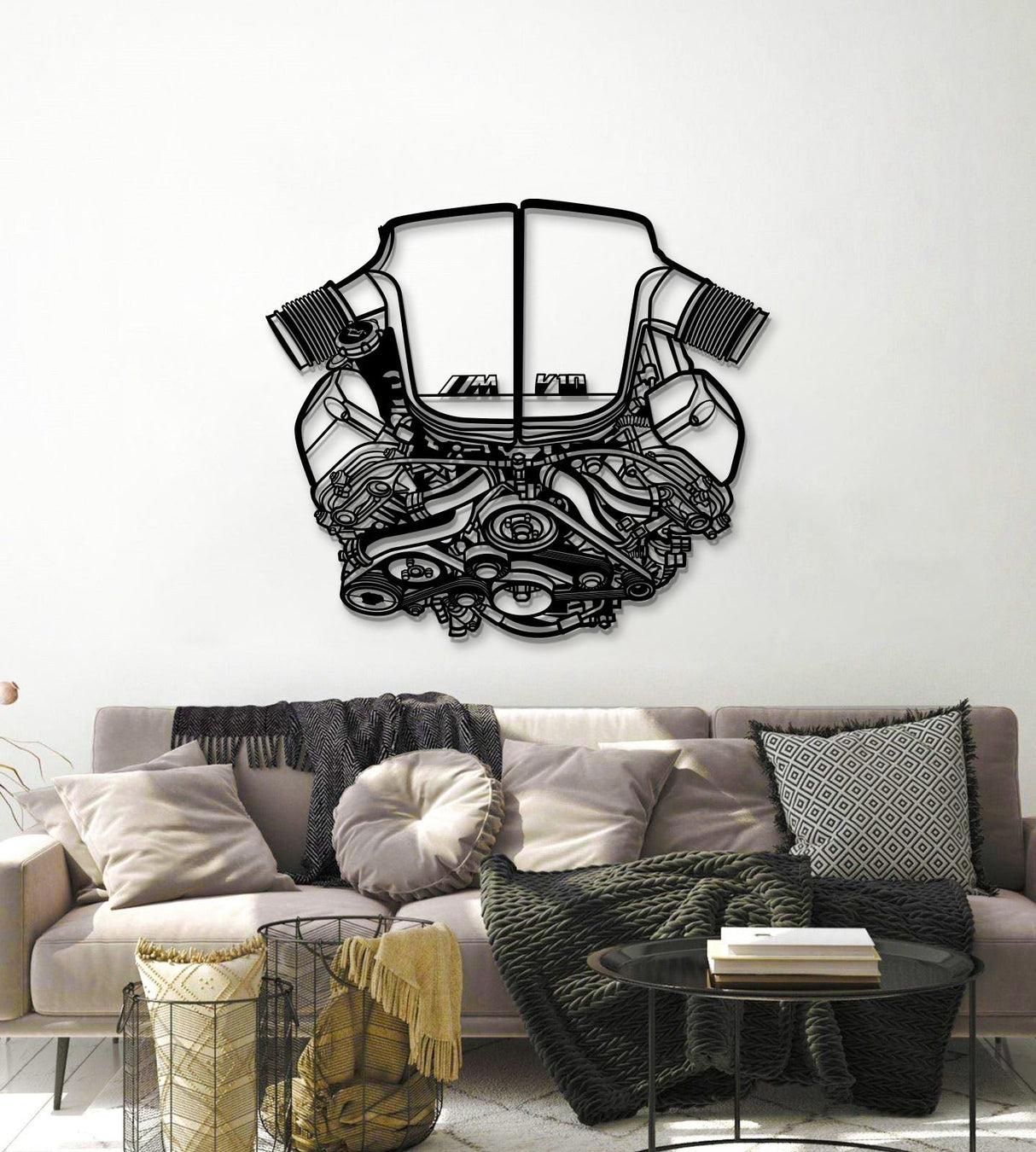 S85 V10 Metal Engine Block Wall Art - MTEB-0003