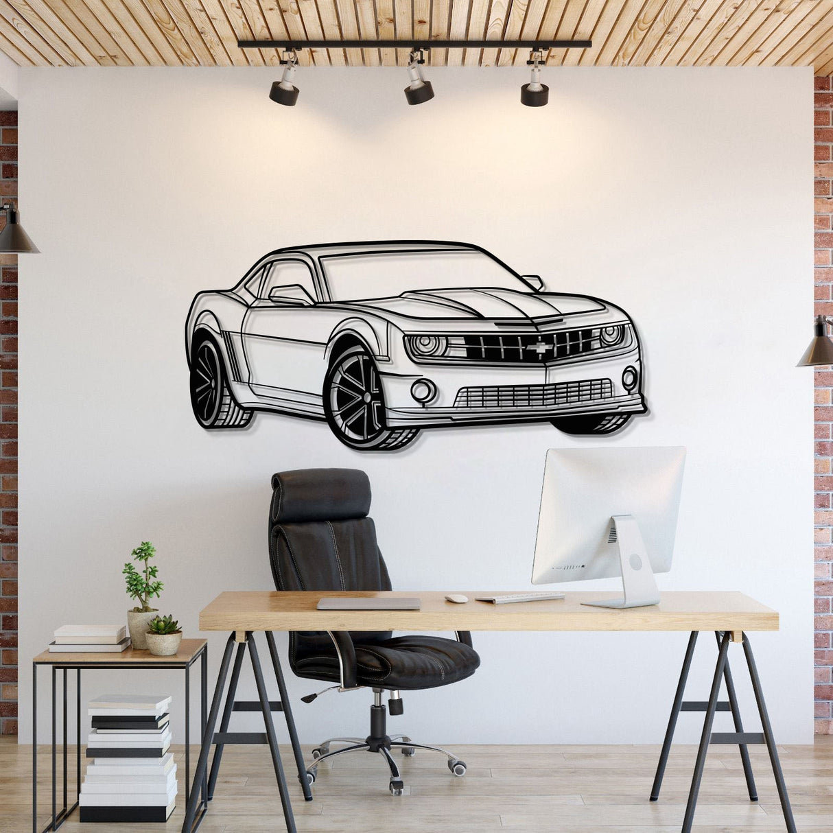 Camaro SS Perspective Metal Car Wall Art - MT0433