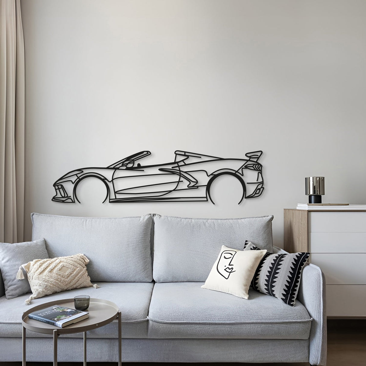 Corvette C8 Detailed Metal Car Wall Art - MT0922