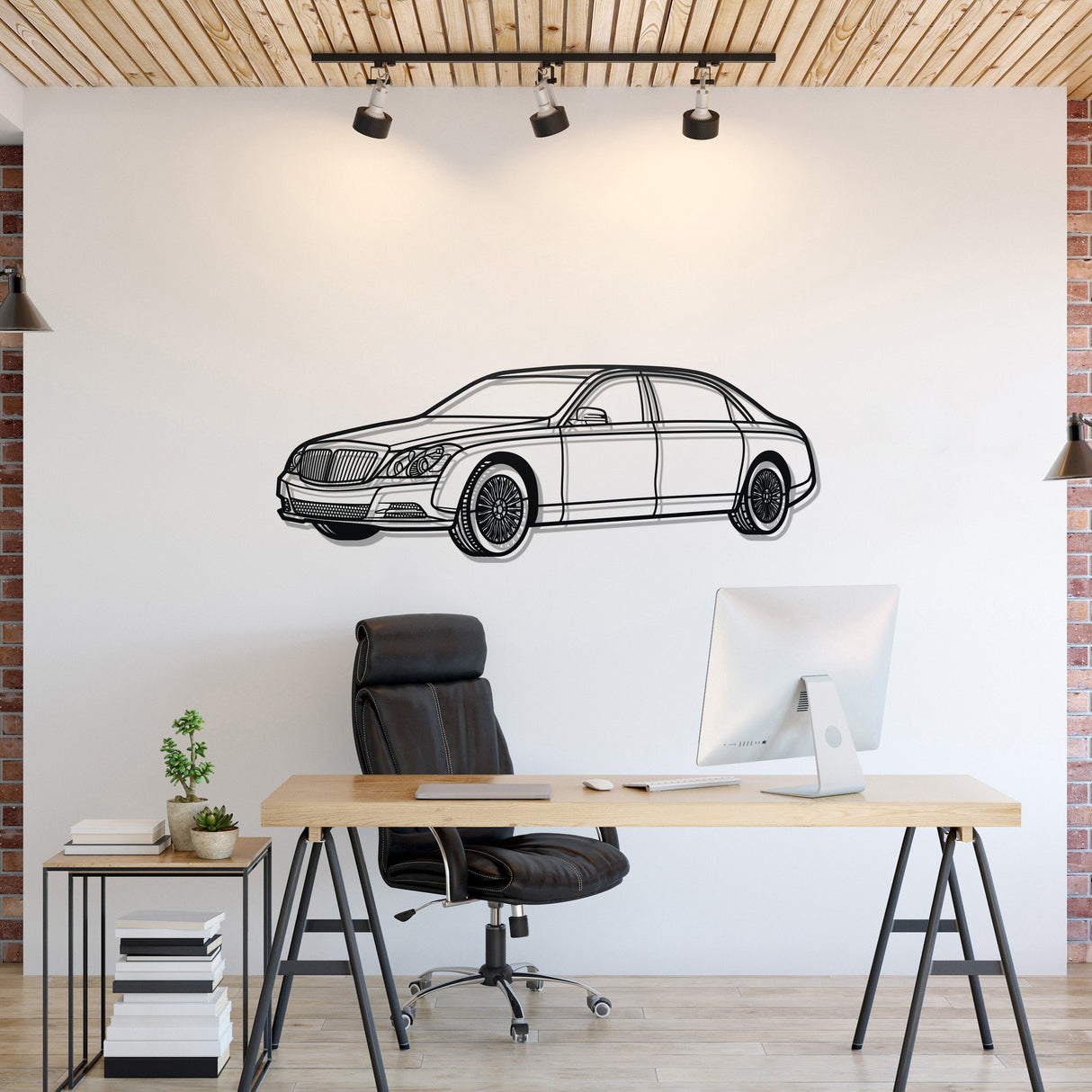 62S Perspective Metal Car Wall Art - MT1219