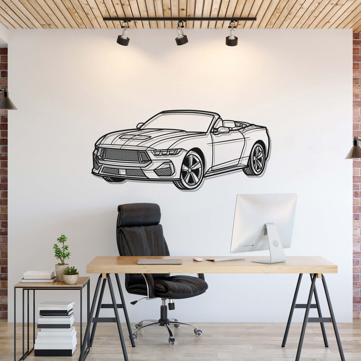 Mustang 60th Year Anniversary Perspective Metal Car Wall Art - MT1230