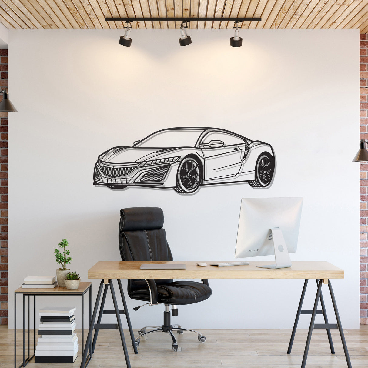 2017 NSX Perspective Metal Car Wall Art - MT1213