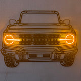 2022 Bronco Raptor Front View Metal Neon Car Wall Art - MTN0109