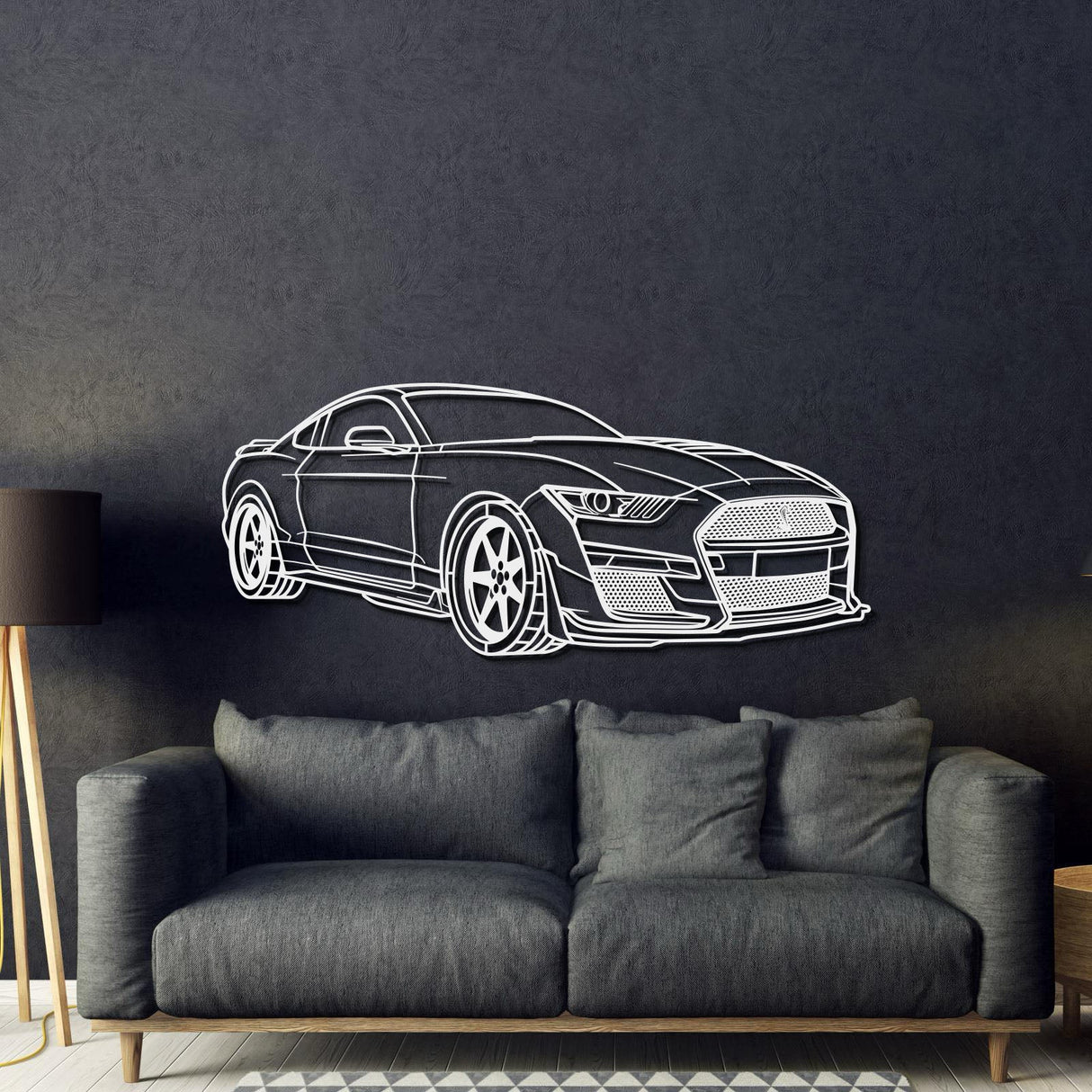 Mustang Shelby GT500 Perspective Metal Car Wall Art - MT0445