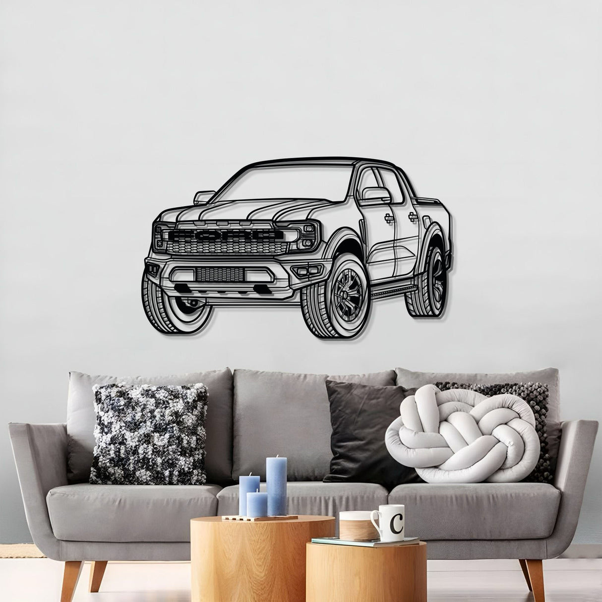 Raptor Perspective Metal Car Wall Art - MT0444