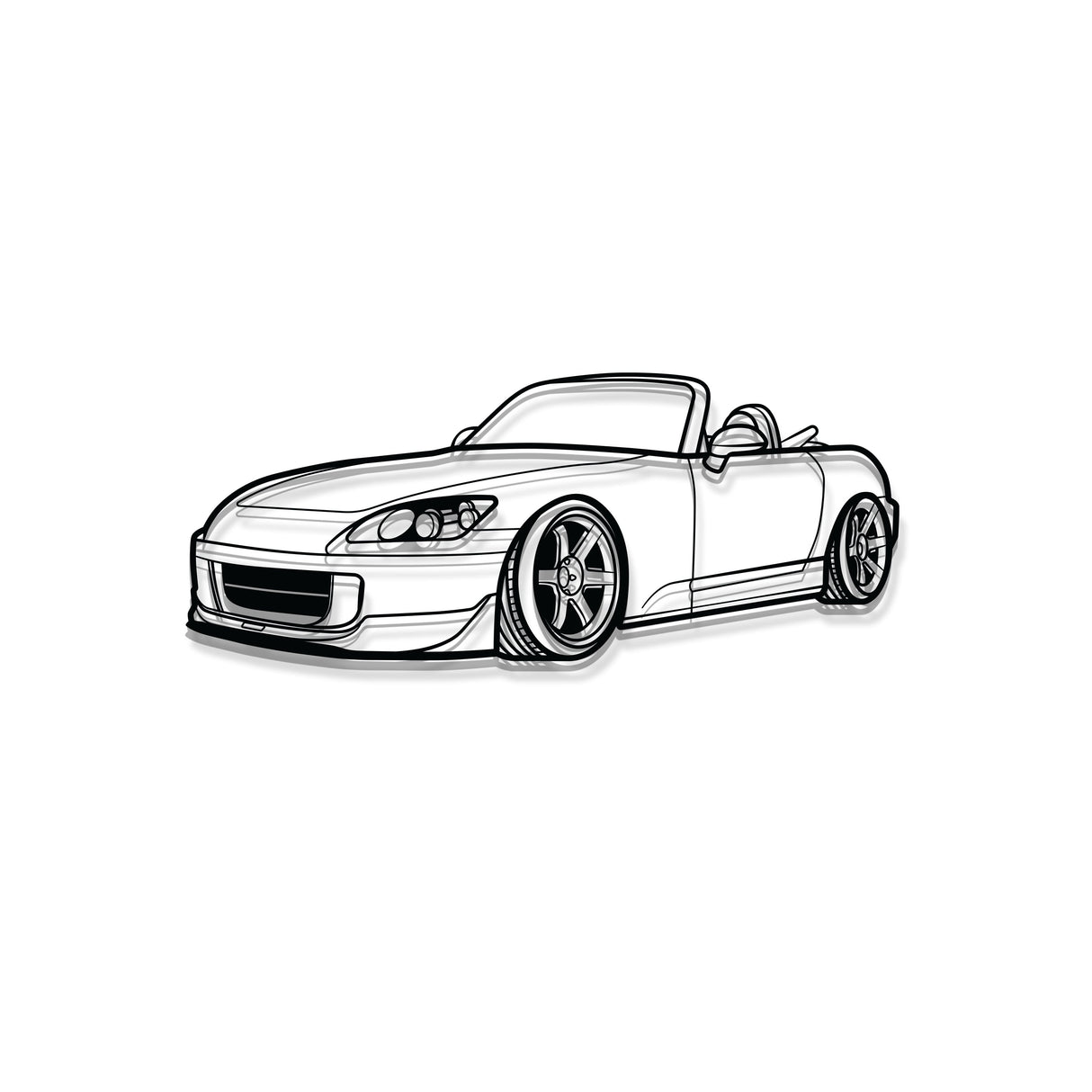 S2000 Perspective Metal Car Wall Art - MT1134