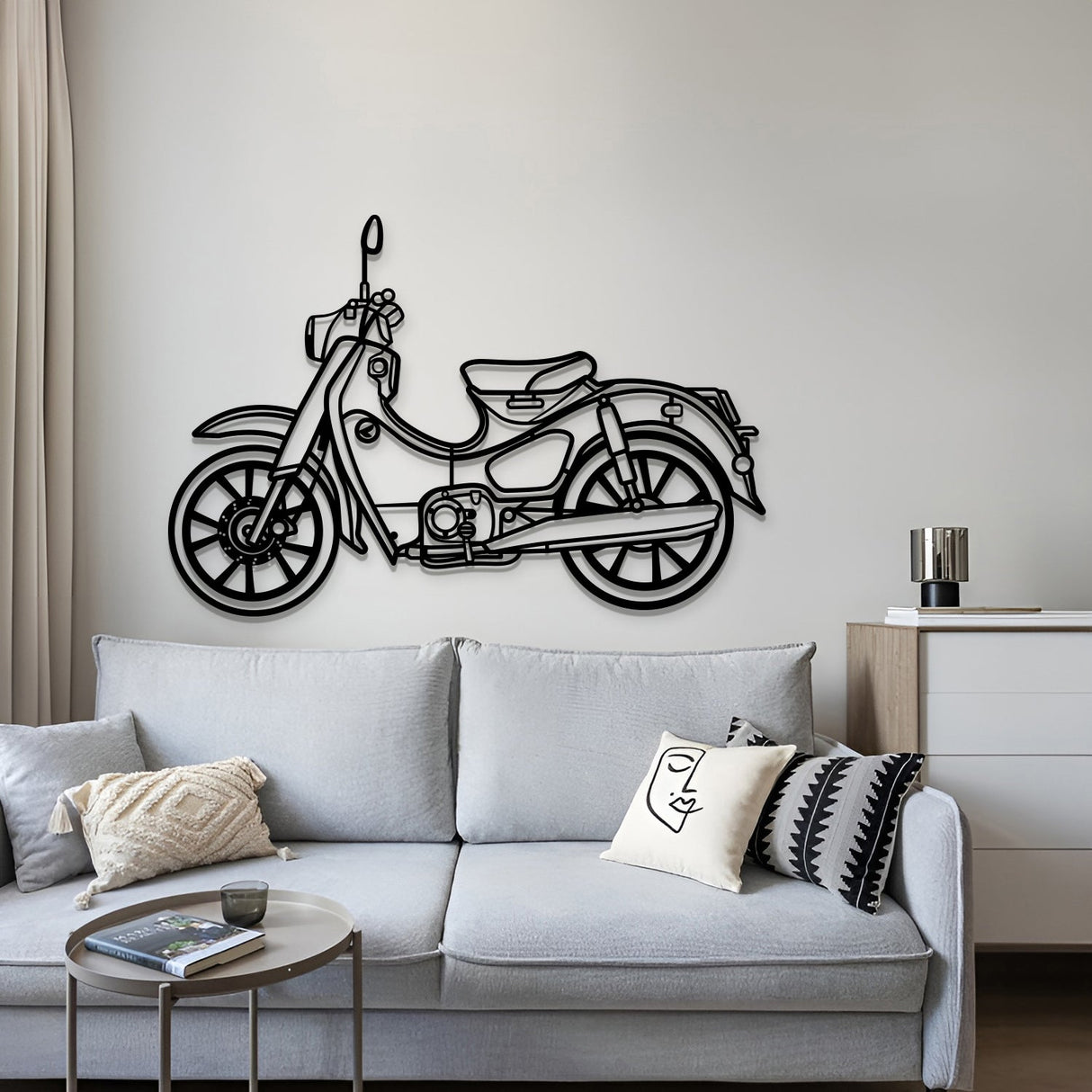 Super Cub Metal Motorcycle Wall Art - MT1399