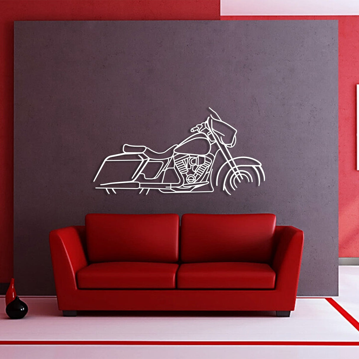 Harley Davidson Street Glide Metal Motorcycle  Silhouette Wall Art - MT1094