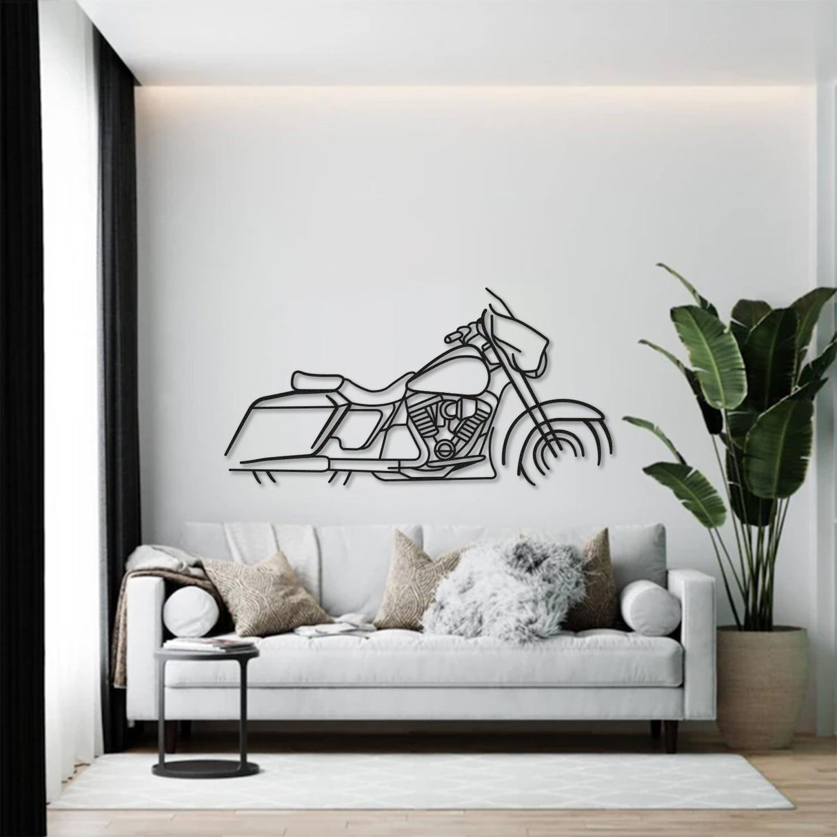 Harley Davidson Street Glide Metal Motorcycle  Silhouette Wall Art - MT1094