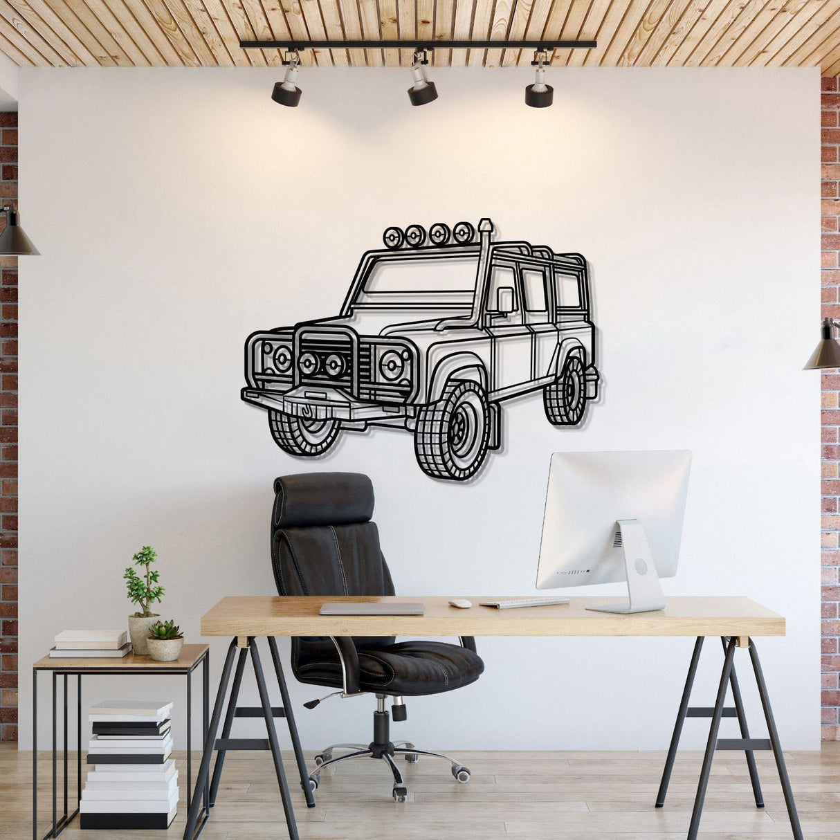 Defender 110 Perspective Metal Car Wall Art - MT0449