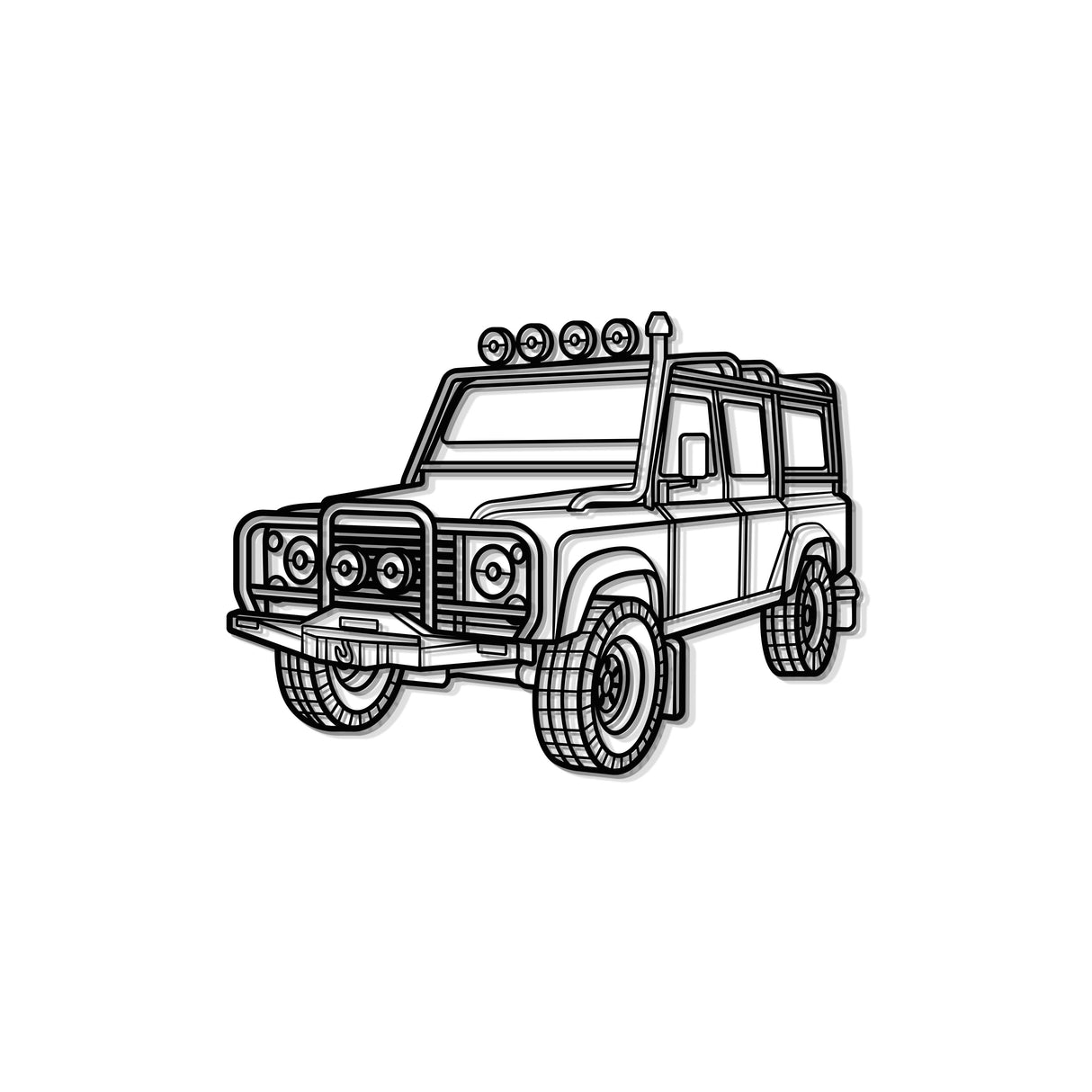 Defender 110 Perspective Metal Car Wall Art - MT0449