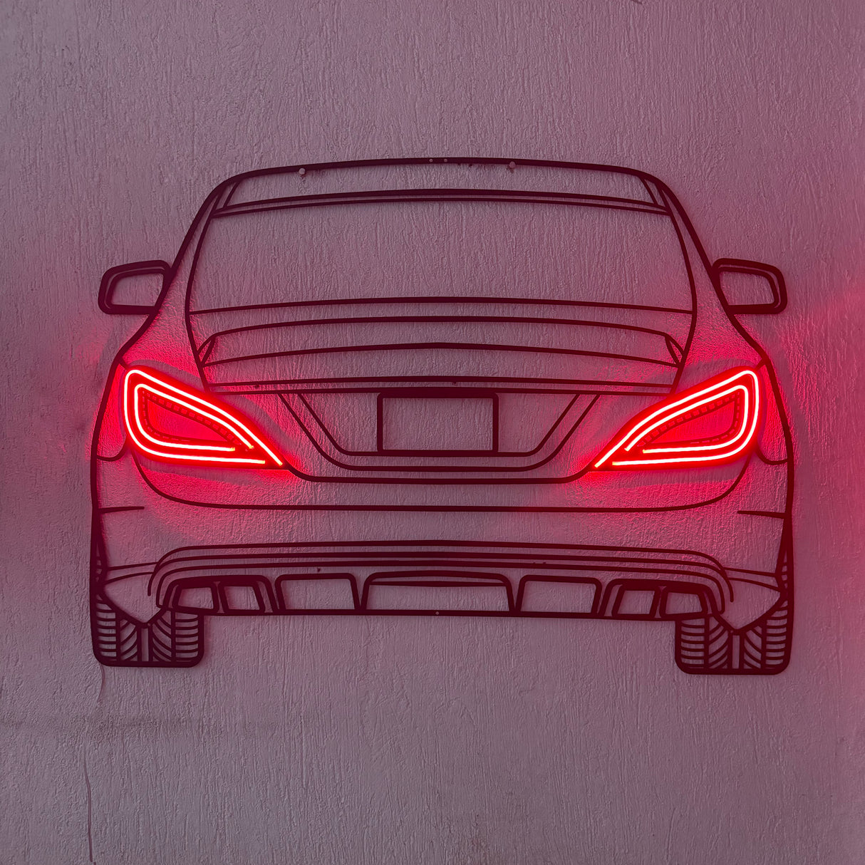 CLS AMG 63 Back View Metal Neon Car Wall Art - MTN0077