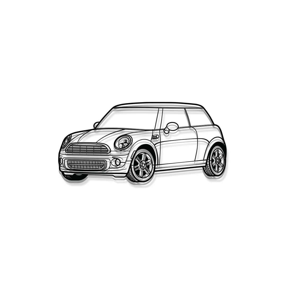 Cooper Perspective Metal Car Wall Art - MT1130