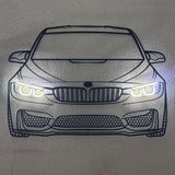 F84 M4 Front View Metal Neon Car Wall Art - MTN0088