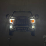 Sierra Front View Metal Neon Car Wall Art - MTN0091