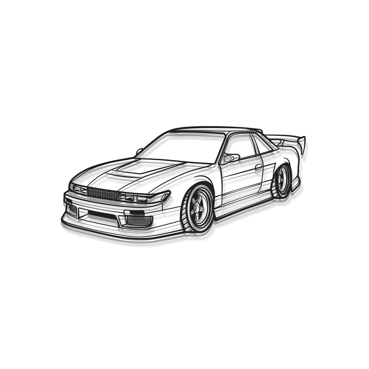 240SX Perspective Metal Car Wall Art - MT1132